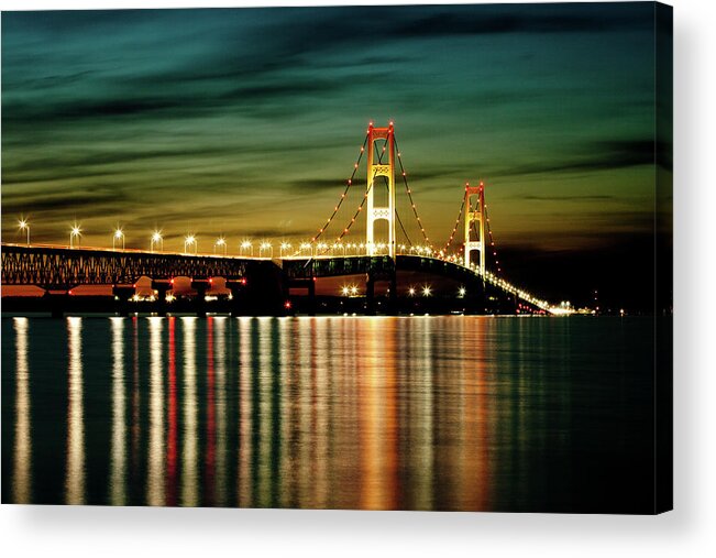 Bridge Acrylic Print featuring the photograph Mackinac Bridge in the Evening Light #2 by Rich S