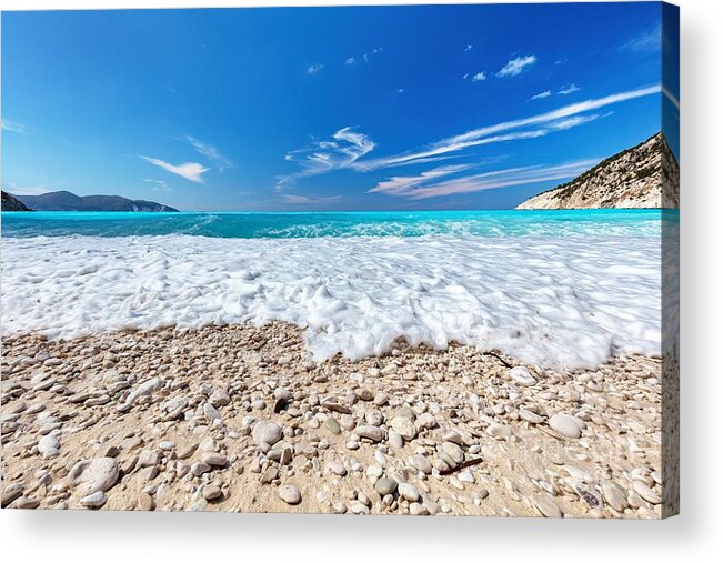Beach Acrylic Print featuring the photograph Myrtos Beach in Kefalonia, Greece #2 by Michal Bednarek