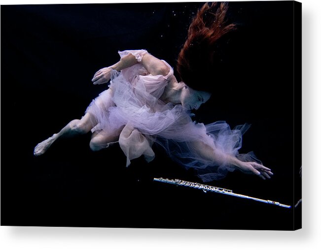 Nina Acrylic Print featuring the photograph Nina underwater for the Hydroflute project #2 by Dan Friend
