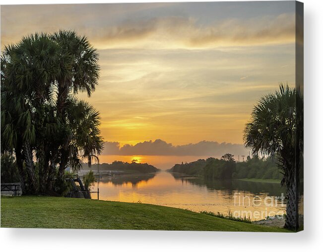 Sun Acrylic Print featuring the photograph Okeechobee Waterway Sunrise #2 by Tom Claud