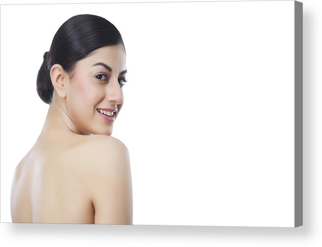 People Acrylic Print featuring the photograph Portrait of a beautiful woman smiling #2 by Sudipta Halder