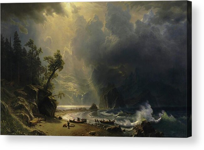 Puget Sound Acrylic Print featuring the painting Puget Sound on the Pacific Coast #2 by Albert Bierstadt