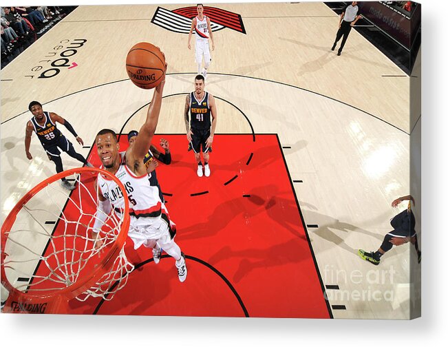 Nba Pro Basketball Acrylic Print featuring the photograph Rodney Hood by Cameron Browne
