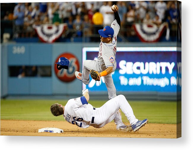 Double Play Acrylic Print featuring the photograph Ruben Tejada and Chase Utley #2 by Sean M. Haffey