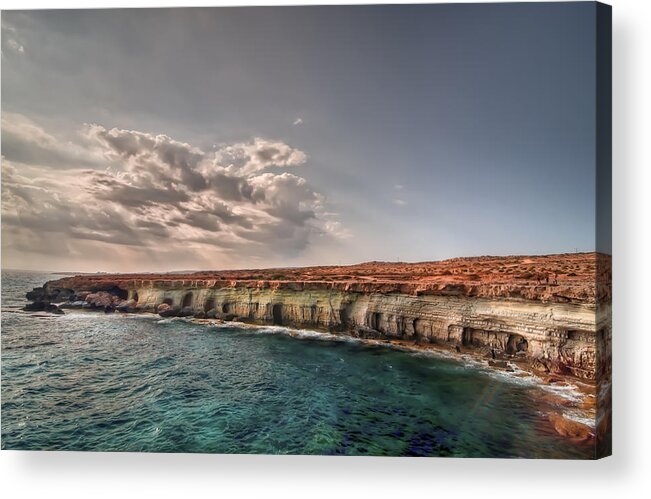 Scenics Acrylic Print featuring the photograph Sea caves #2 by A good snapshot stops a moment from running away