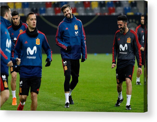 People Acrylic Print featuring the photograph Spain Training And Press Conference #2 by TF-Images