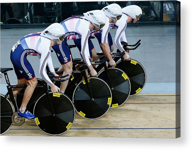 Uci Track Cycling World Championships Acrylic Print featuring the photograph UCI Track Cycling World Championships - Day One #2 by Dean Mouhtaropoulos