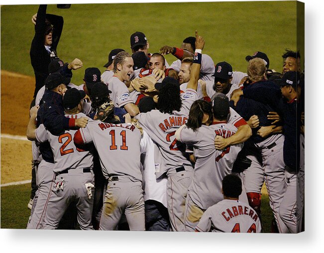People Acrylic Print featuring the photograph World Series: Red Sox v Cardinals Game 4 #2 by Ron Vesely