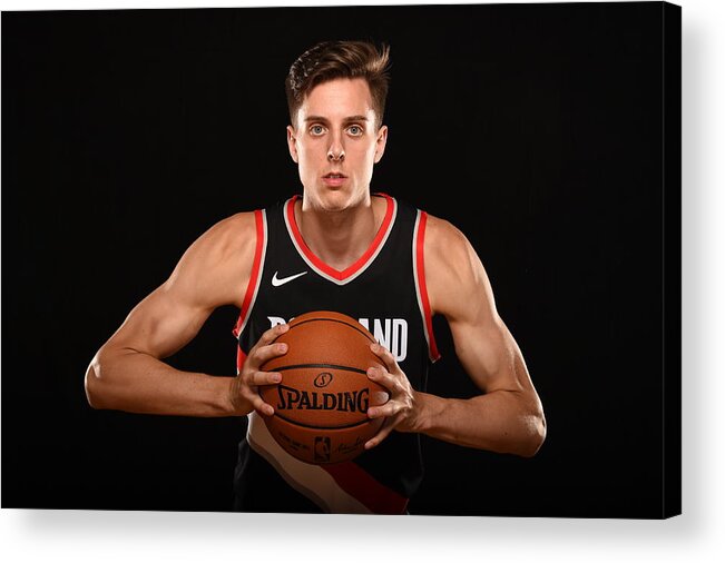 Nba Pro Basketball Acrylic Print featuring the photograph Zach Collins by Brian Babineau