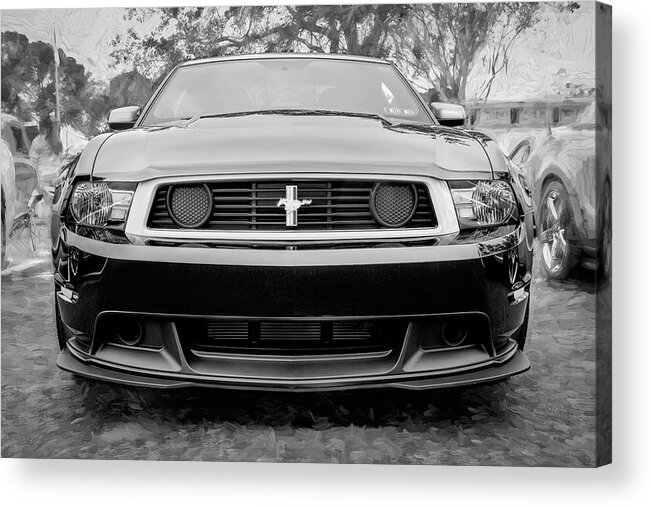 2012 Black Ford Mustang Acrylic Print featuring the photograph 2012 Black Ford Boss 302 Mustang X171 by Rich Franco