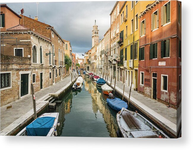 Clouds Acrylic Print featuring the photograph 2016005 - Canal in St Barnaba, Venice by Marco Missiaja