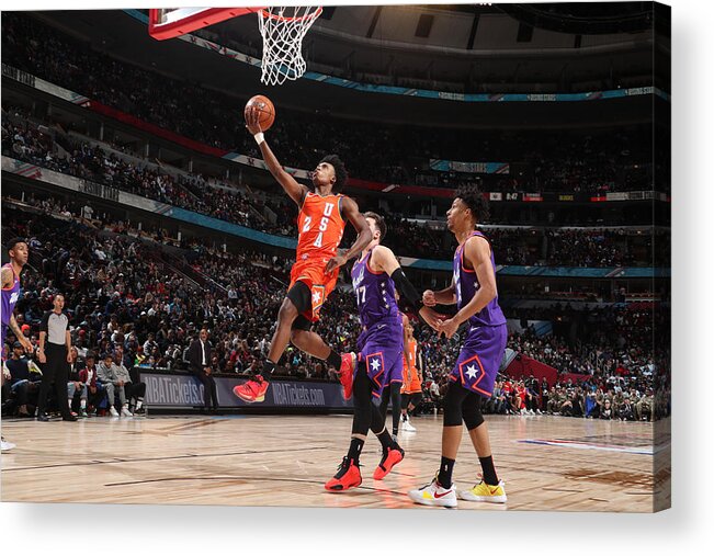 Collin Sexton Acrylic Print featuring the photograph 2020 NBA All-Star - Rising Stars Game by Nathaniel S. Butler