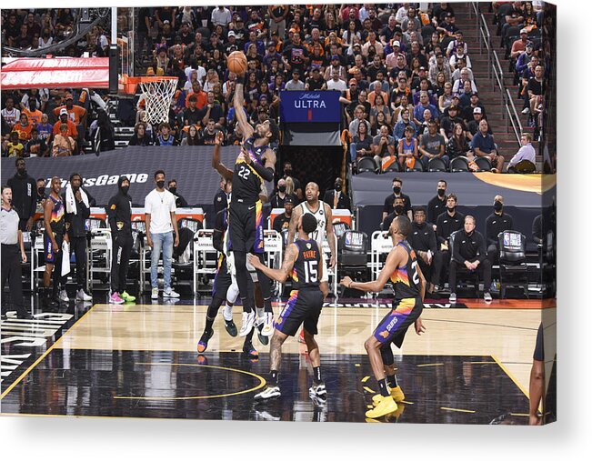 Playoffs Acrylic Print featuring the photograph 2021 NBA Finals - Milwaukee Bucks v Phoenix Suns by Andrew D. Bernstein