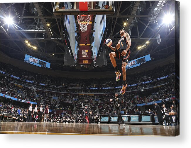 Nba Pro Basketball Acrylic Print featuring the photograph 2022 NBA All-Star - AT&T Slam Dunk by Nathaniel S. Butler