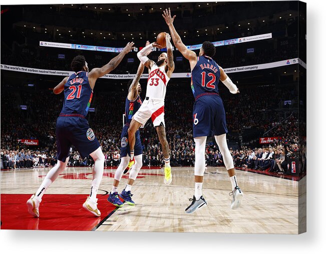 Playoffs Acrylic Print featuring the photograph 2022 NBA Playoffs - 76ers v Raptors by Vaughn Ridley