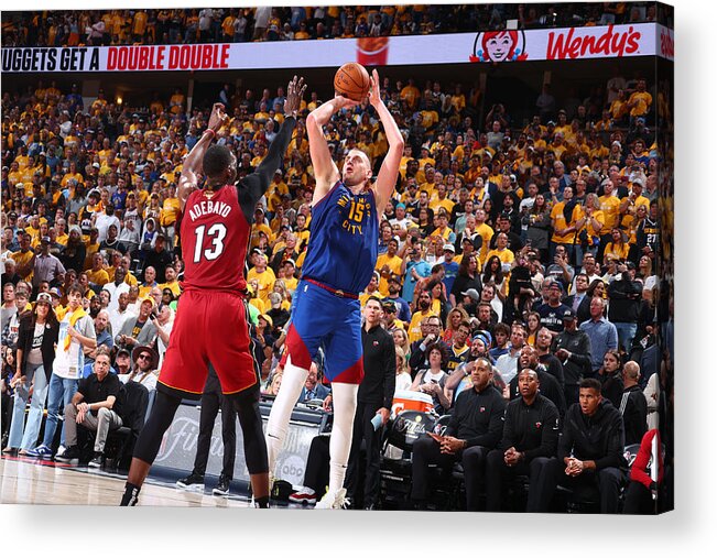 Nba Pro Basketball Acrylic Print featuring the photograph 2023 NBA Finals - Miami Heat v Denver Nuggets by Nathaniel S. Butler