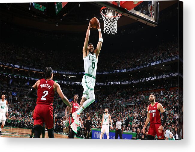 Playoffs Acrylic Print featuring the photograph Jayson Tatum #23 by Nathaniel S. Butler