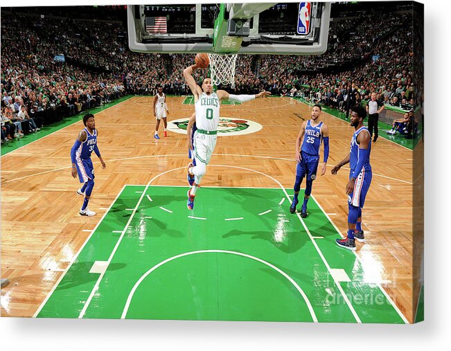 Nba Pro Basketball Acrylic Print featuring the photograph Jayson Tatum by Brian Babineau