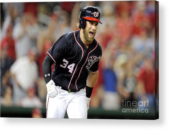 Three Quarter Length Acrylic Print featuring the photograph Bryce Harper by Greg Fiume