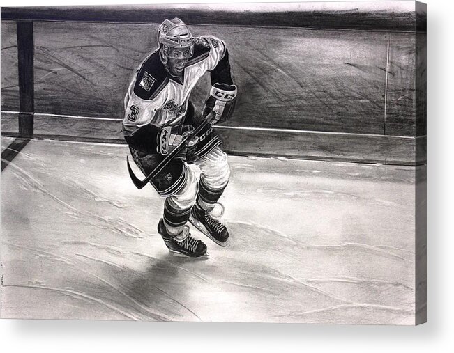  Acrylic Print featuring the drawing #3 CHRIS McCARTHY HARTFORD WOLF PACK NYRANGERS AHL TEAM #3 by K R