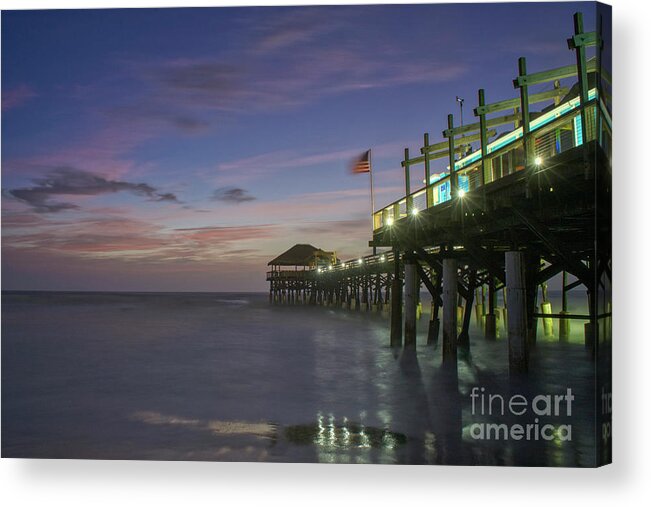 Sunrise Acrylic Print featuring the photograph Cocoa Beach Pier #3 by Brian Kamprath