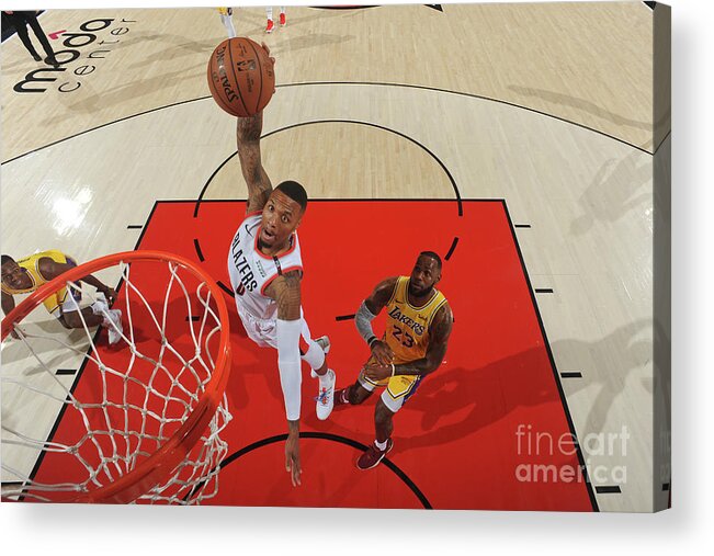 Nba Pro Basketball Acrylic Print featuring the photograph Damian Lillard by Andrew D. Bernstein