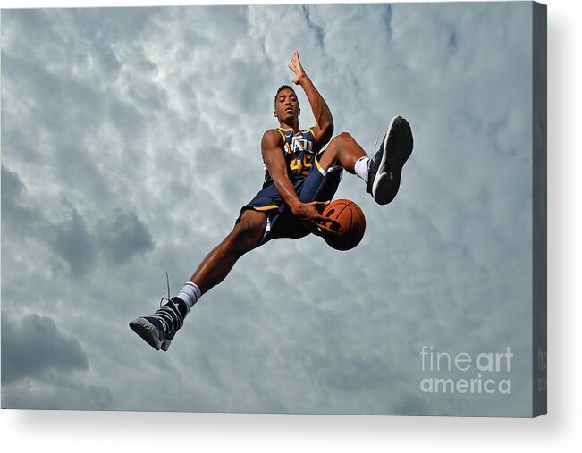 Nba Pro Basketball Acrylic Print featuring the photograph Donovan Mitchell by Jesse D. Garrabrant