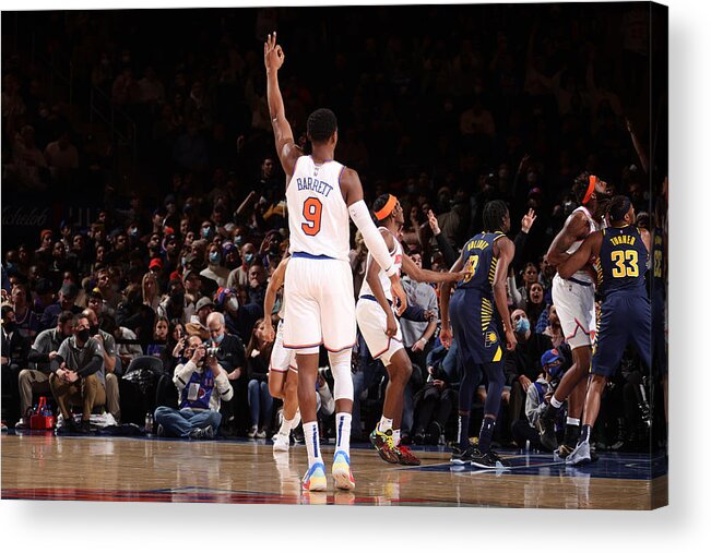 Rj Barrett Acrylic Print featuring the photograph Indiana Pacers v New York Knicks #3 by Nathaniel S. Butler