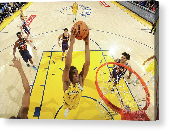 Kevon Looney Acrylic Print featuring the photograph Kevon Looney by Noah Graham