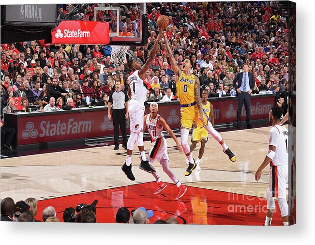 Nba Pro Basketball Acrylic Print featuring the photograph Kyle Kuzma by Andrew D. Bernstein