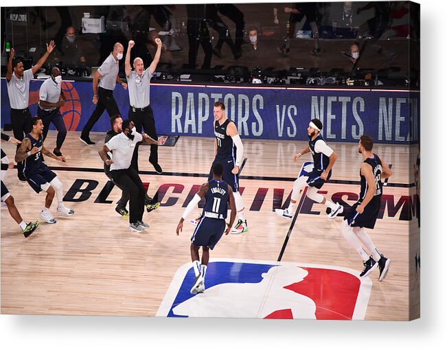 Luka Doncic Acrylic Print featuring the photograph Los Angeles Clippers v Dallas Mavericks - Game Four by David Dow
