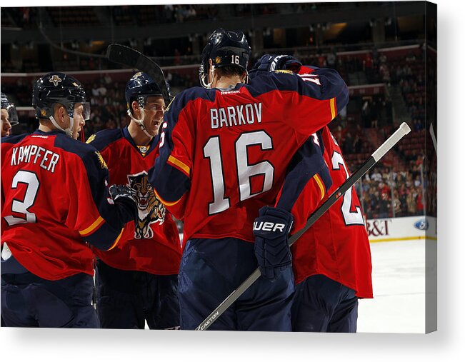 People Acrylic Print featuring the photograph Los Angeles Kings v Florida Panthers #3 by Eliot J. Schechter