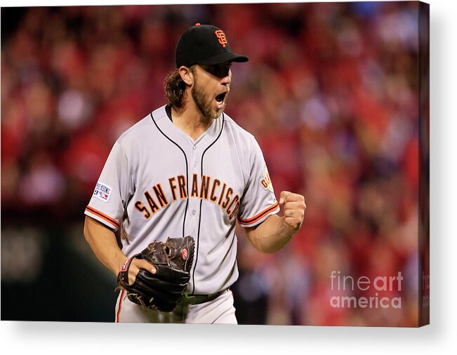 Celebration Acrylic Print featuring the photograph Madison Bumgarner #3 by Jamie Squire