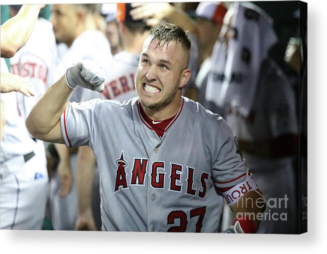 People Acrylic Print featuring the photograph Mike Trout by Rob Carr