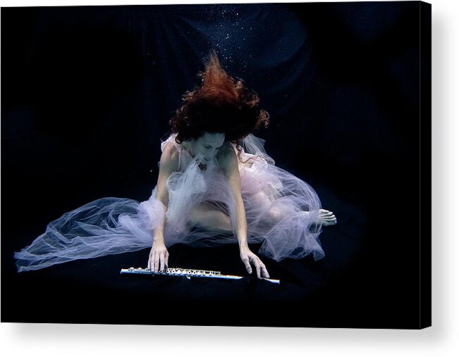Nina Acrylic Print featuring the photograph Nina underwater for the Hydroflute project by Dan Friend