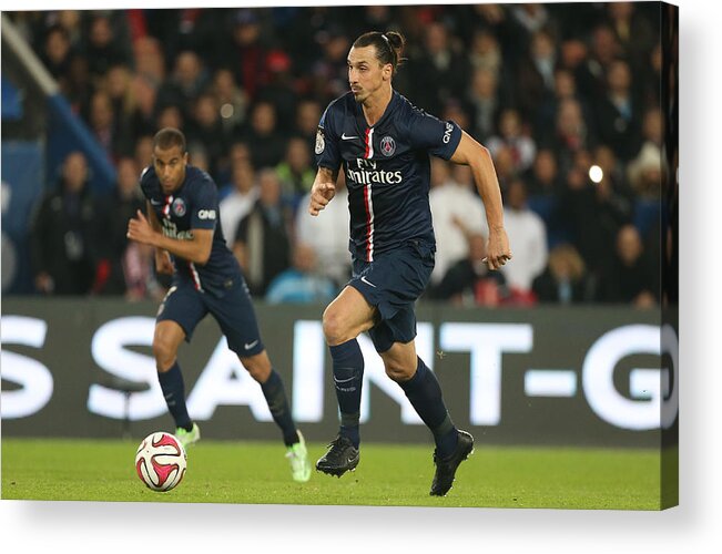 Zlatan Ibrahimovic Acrylic Print featuring the photograph Paris Saint-Germain FC v Olympique de Marseille- Ligue 1 #3 by Jean Catuffe