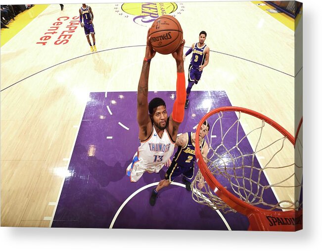 Nba Pro Basketball Acrylic Print featuring the photograph Paul George by Andrew D. Bernstein