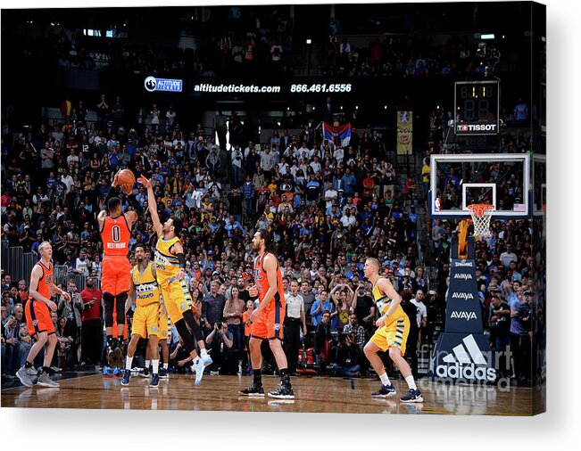 Russell Westbrook Acrylic Print featuring the photograph Russell Westbrook by Bart Young