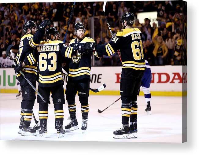 Playoffs Acrylic Print featuring the photograph Tampa Bay Lightning v Boston Bruins - Game Three #3 by Maddie Meyer