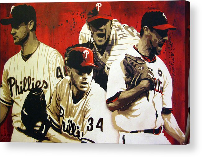 Philadelphia Acrylic Print featuring the painting 4 Aces by Bobby Zeik