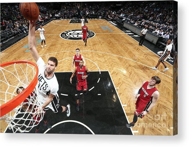 Nba Pro Basketball Acrylic Print featuring the photograph Brook Lopez by Nathaniel S. Butler