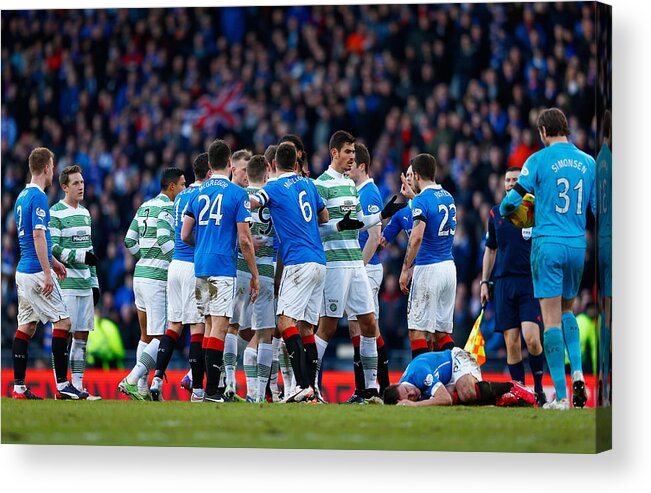 Glasgow Acrylic Print featuring the photograph Celtic v Rangers - Scottish League Cup Semi-Final #4 by Julian Finney