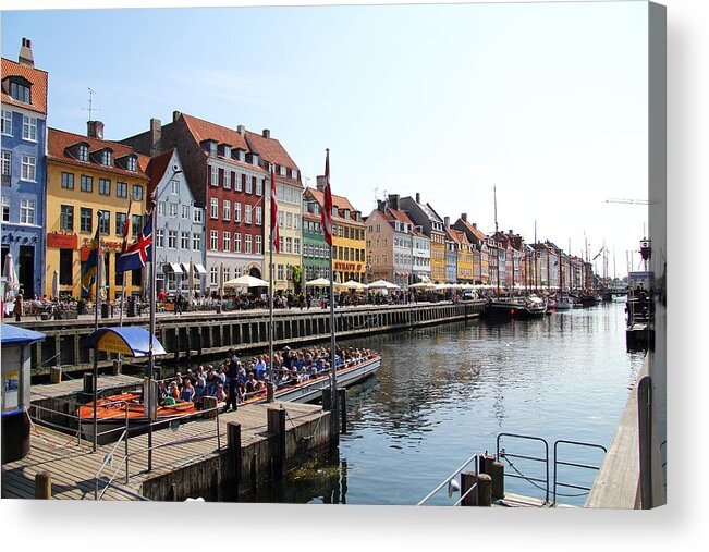 Crowd Of People Acrylic Print featuring the photograph Copenhagen, Nyhavn #4 by Pejft