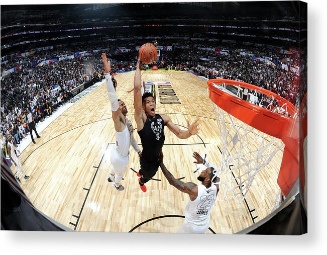 Nba Pro Basketball Acrylic Print featuring the photograph Giannis Antetokounmpo by Andrew D. Bernstein