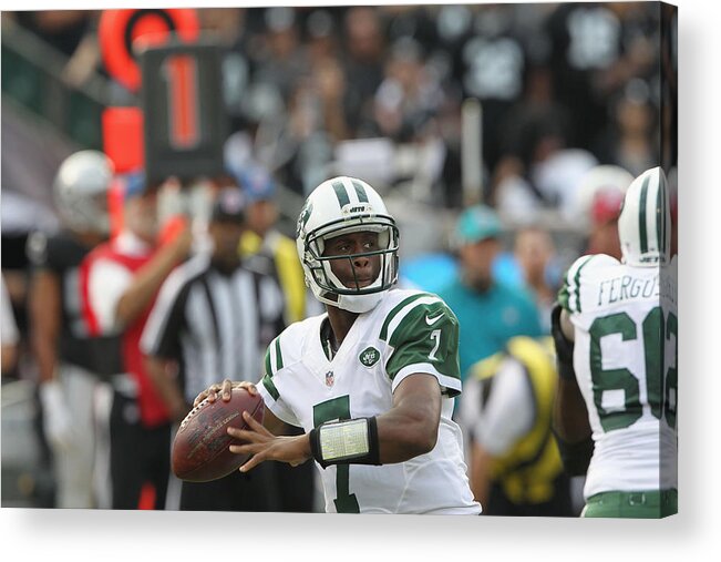 People Acrylic Print featuring the photograph New York Jets v Oakland Raiders by Al Pereira