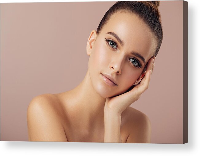 Spa Acrylic Print featuring the photograph Portrait of gorgeous young woman #4 by CoffeeAndMilk