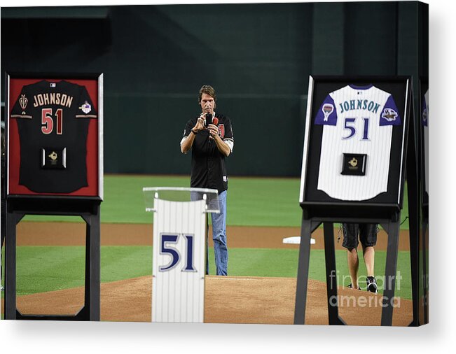 Three Quarter Length Acrylic Print featuring the photograph Randy Johnson #4 by Norm Hall
