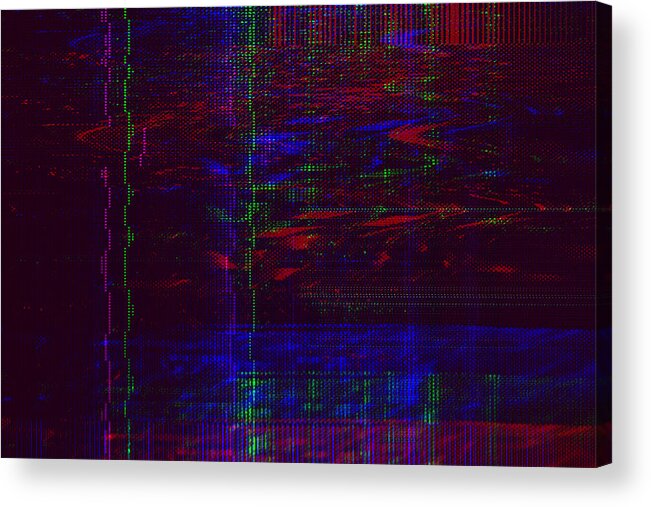 Glitch Acrylic Print featuring the drawing Test screen glitch texture #4 by Julien