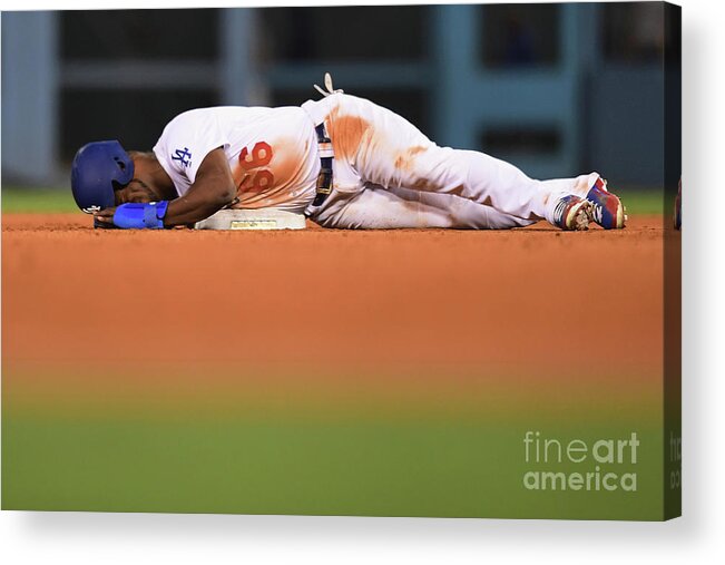 Game Two Acrylic Print featuring the photograph Yasiel Puig by Harry How