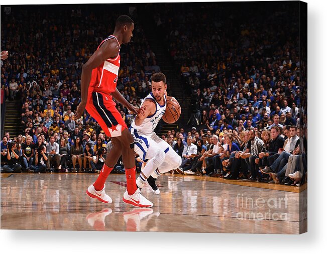 Nba Pro Basketball Acrylic Print featuring the photograph Stephen Curry by Noah Graham
